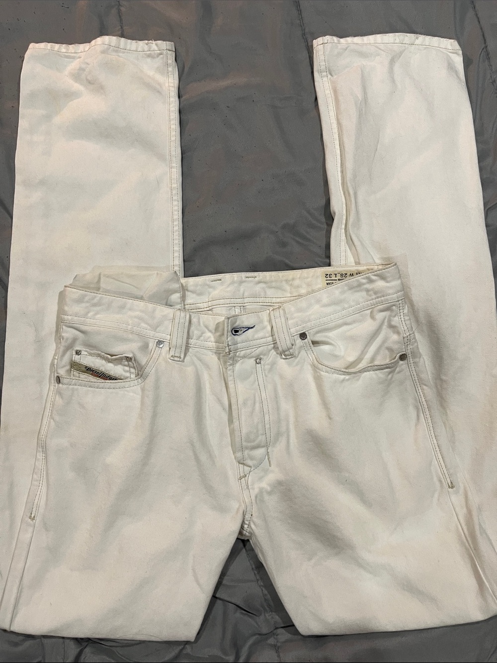 Diesel White Safado Button-Fly Jeans